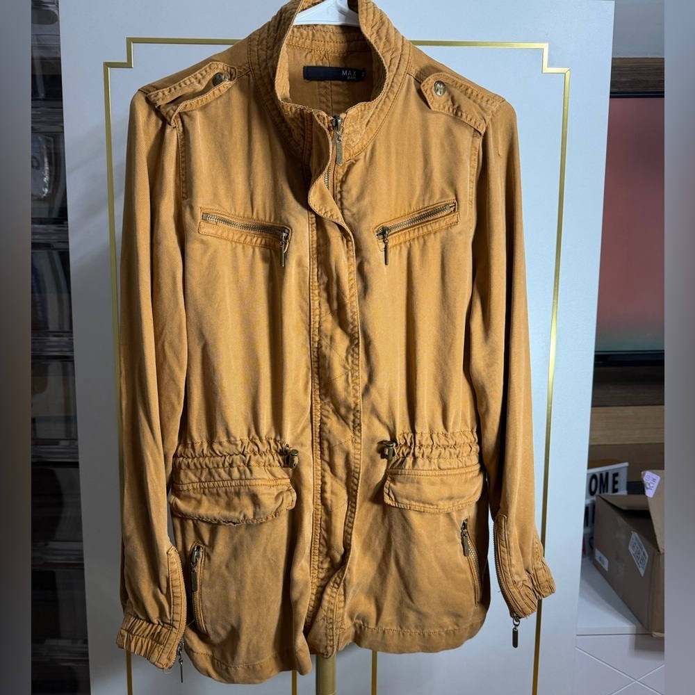 Max Jeans Women's Tan Full Zip Tencel Safari Utility Jacket
 #0018 - Picture 2 of 7